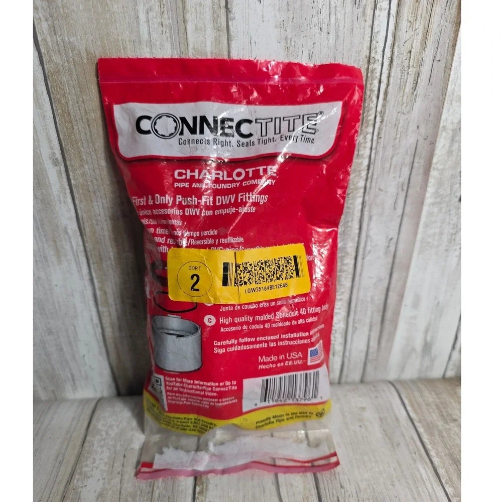 Charlotte Pipe ConnecTite 1-1/2 in Push-Fit DWV Coupling No‎ Cement Required